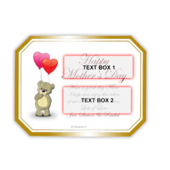 Gold Love Bear Personalised Valentines Gift Idea