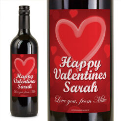 Red Burst Unique Personalised Valentines Wine Gift