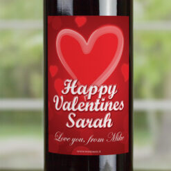 Red Burst Unique Personalised Valentines Wine Gift