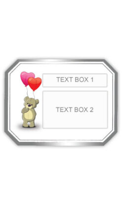 Silver Love Bear Personalised Valentines Gift