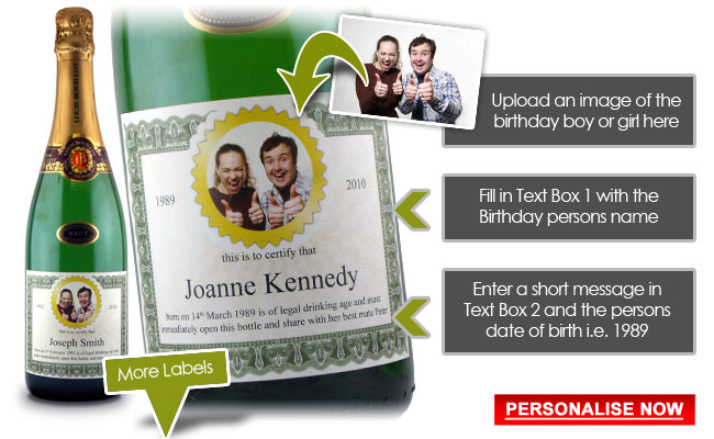 21st Birthday Present Idea Personalised Wine